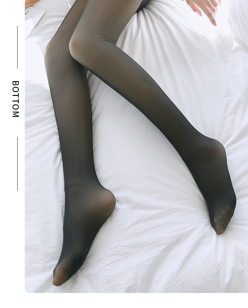220lbs Plus Size Flawless Legs Fake Warm Fleece Pantyhose Winter Women  Stocking