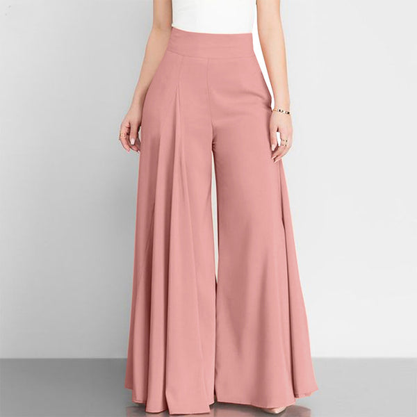 Women's Spring Autumn Summer Solid Color Thin High Waist Casual Wide Leg Pants