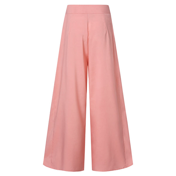 Women's Spring Autumn Summer Solid Color Thin High Waist Casual Wide Leg Pants