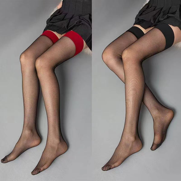 Silk Pantyhose for Women Silicone Thigh Knee High Stockings