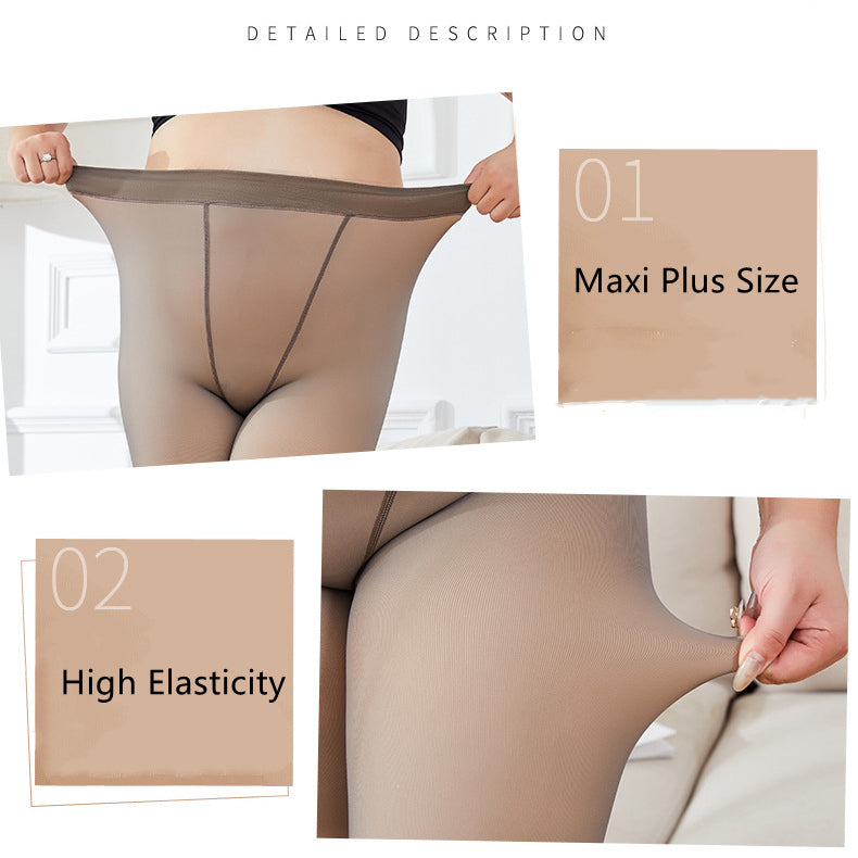 SHAPERX Fleece Lined Tights Women Plus Size High Waisted Winter Warm Sheer  Womens Thick Tights Thermal Pantyhose Plus Size Pack of 1